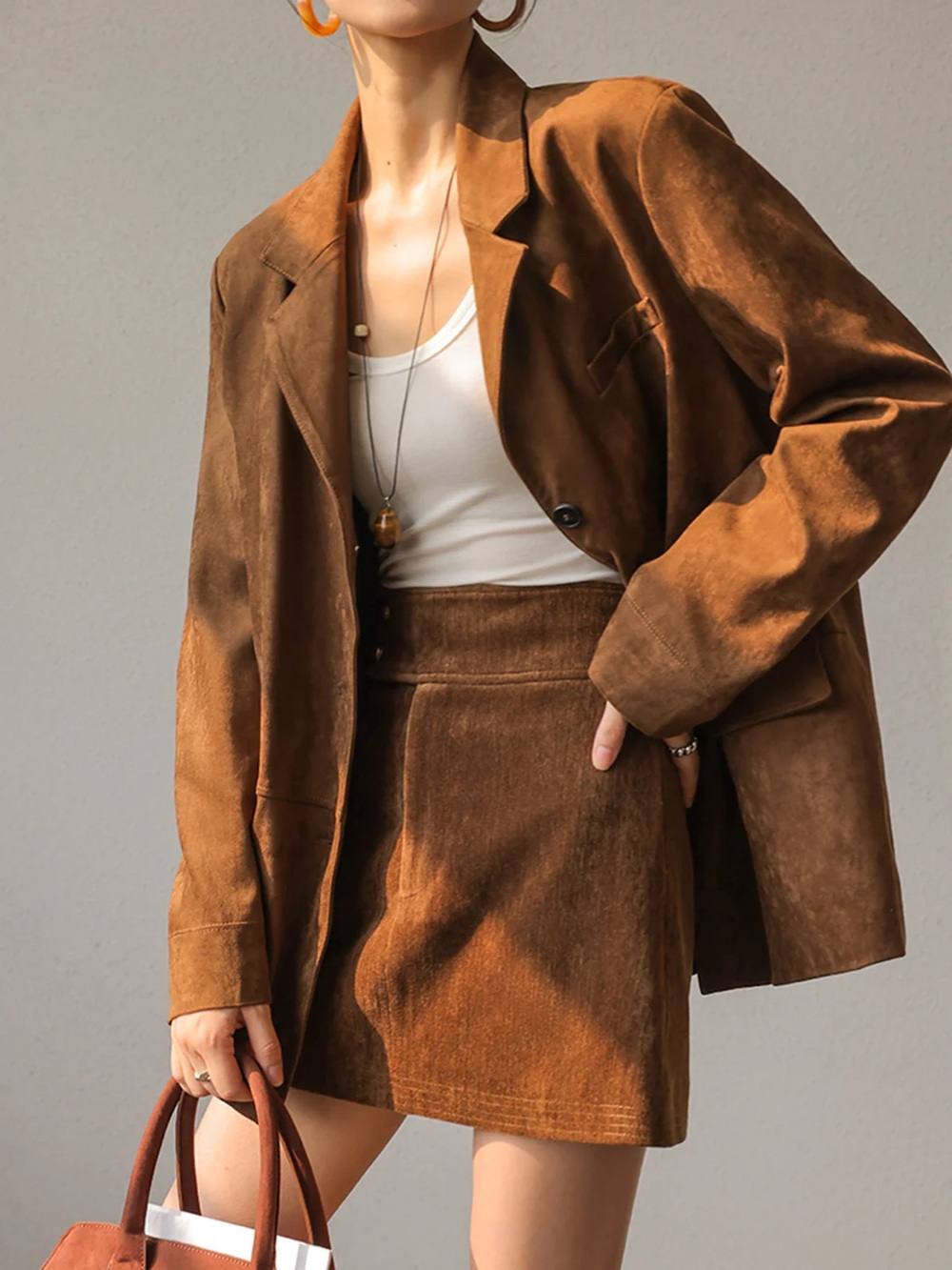 Commense Vintage Suede Effect Blazer
